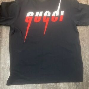 Gucci Black Tee with Red and White Logo
